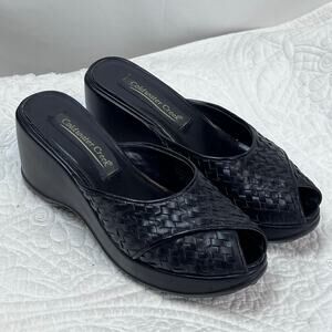 Coldwater Creek Women's Black Slip On Clog Sandals - Size 7.5